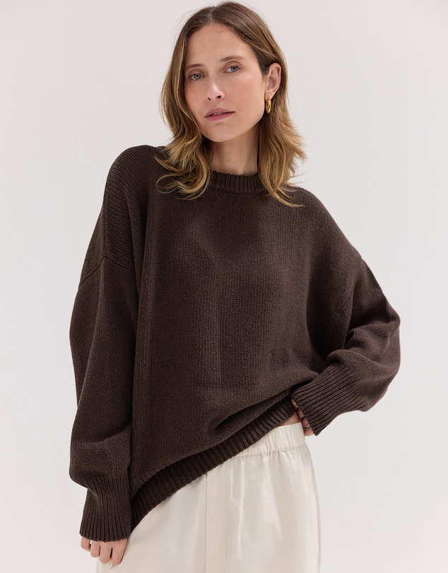 Cloth & Co. - The Billow Sleeve Jumper Brazil Nut