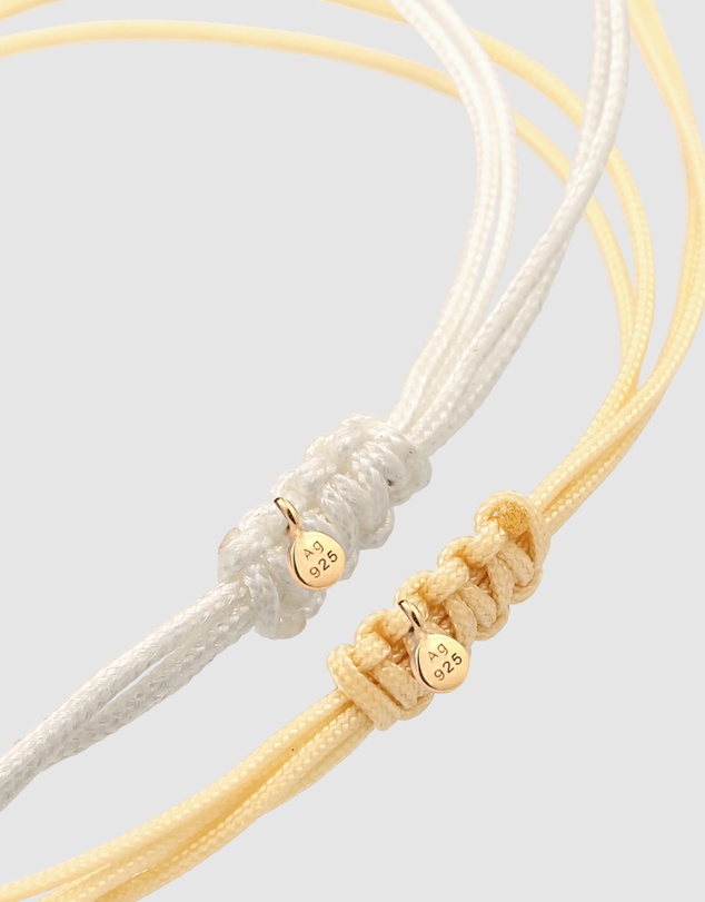 Elli Jewelry - Bracelet Set Women Circle Infinity Khaki and White 925 Sterling Silver Gold Plated