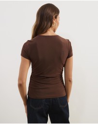 Atmos&Here - Delilah Gathered Mesh Top