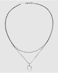 Kuzzoi - ICONIC EXCLUSIVE - Necklace Men Layer Figaro Venetian in 925 Sterling Silver Oxidised