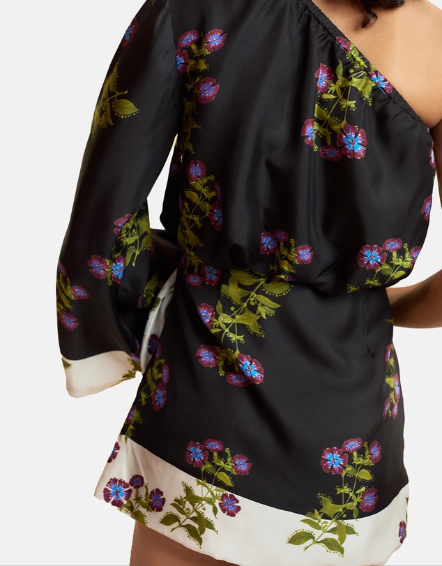 Cynthia Rowley - One Shoulder Mini Silk Dress