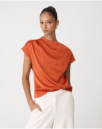 Forcast - Zafina Pleated Draped Top