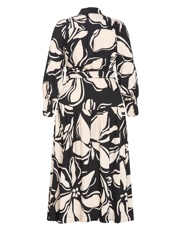City Chic - Kinsley Mono Print Maxi Dress