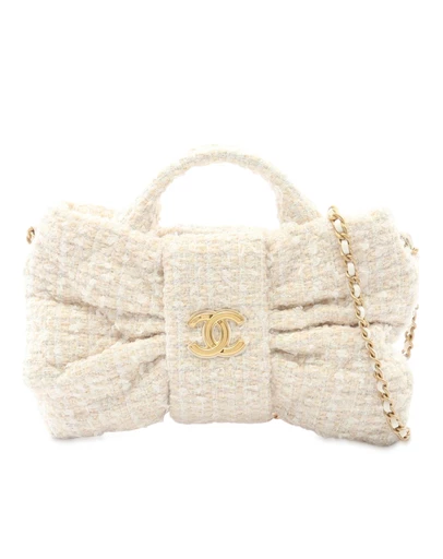 Pre-Loved by Azura Reborn - Pre-Loved Mini CC Tweed Bow Satchel