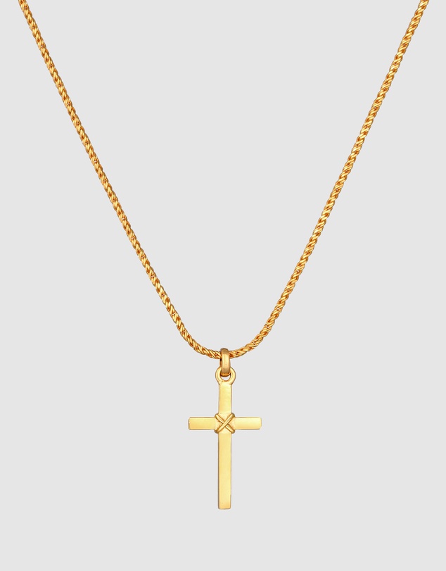 Kuzzoi - ICONIC EXCLUSIVE - Cross Pendant Necklace in Gold-Plated 925 Sterling Silver
