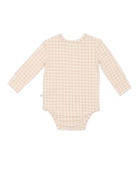 Kynd Baby - Comfy Bodysuit Long Sleeve in Neutral Gingham