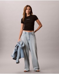 Calvin Klein Jeans - Contour Rib Logo Cropped Tee
