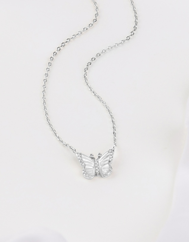 Wanderlust + Co - Butterfly Pearl & Silver Necklace