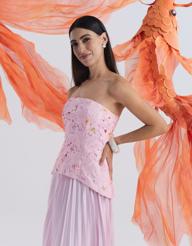 JUSTIN TONG - Cascade Pleated Gown