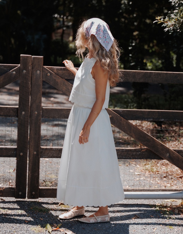 Petal & Pup - Heather Maxi Skirt Set - White