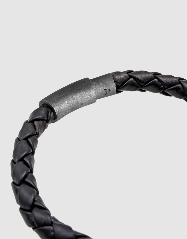 Kuzzoi - ICONIC EXCLUSIVE - Leather Cord Bracelet with Oxidised Sterling Silver Closure