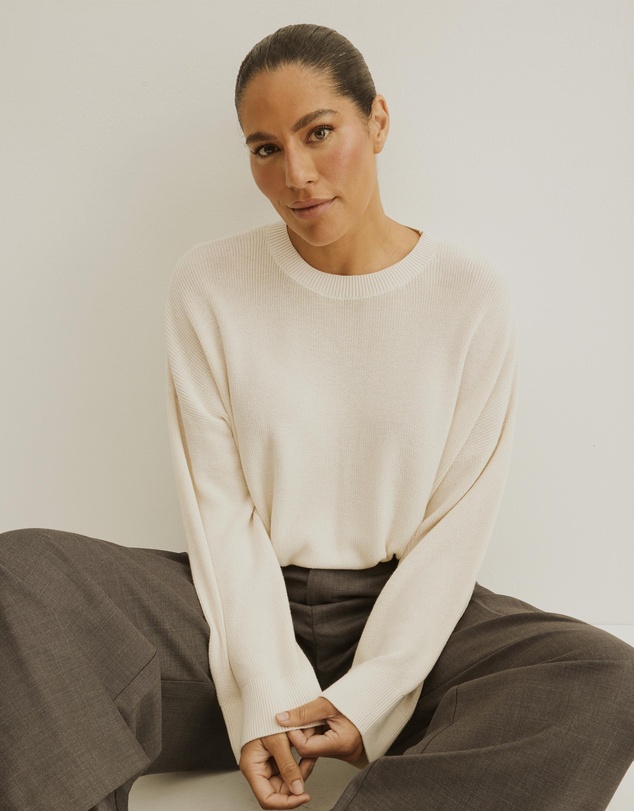 Atmos&Here Curvy - Organic Cotton Relaxed Crew Knit