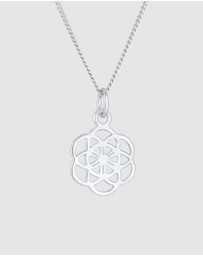 Elli Jewelry - Necklace Flower Of Life Ornament Symbol Flower In 925 Sterling Silver