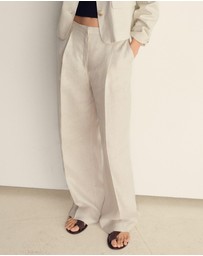 M.N.G - Leo Pleated Linen Trousers
