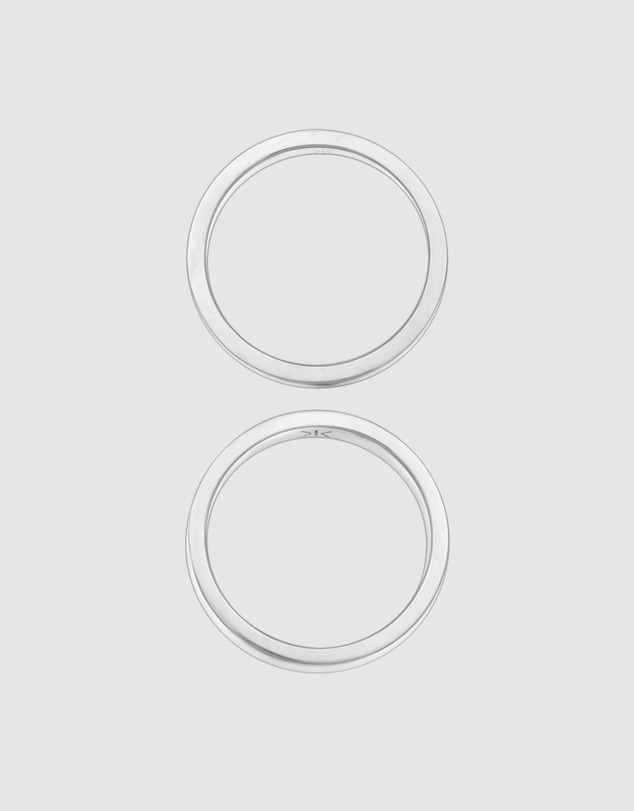 Kuzzoi - ICONIC EXCLUSIVE - Polished Band Ring Set in 925 Sterling Silver