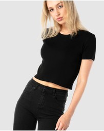 ONEBYONE - Premium Ribbed Crop Tee