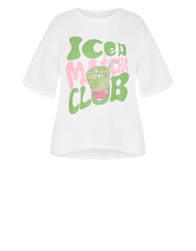 City Chic - Oversized Matcha Print Tee