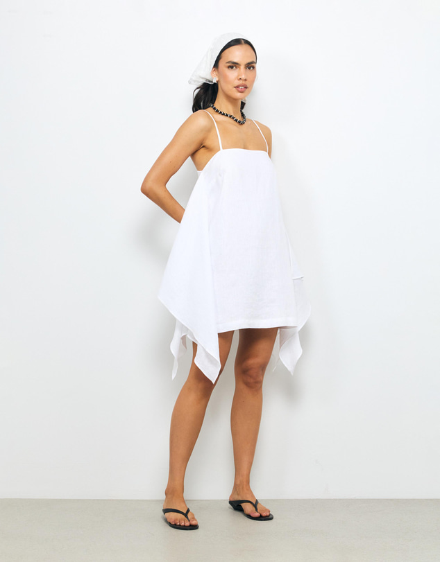 AERE - Vela Side Panel Linen Mini Dress
