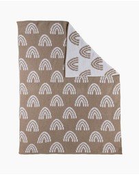 Living Textiles - Chenille Blanket - Rainbow Taupe