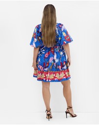 City Chic - Simona Print Puff Sleeve Mini Dress