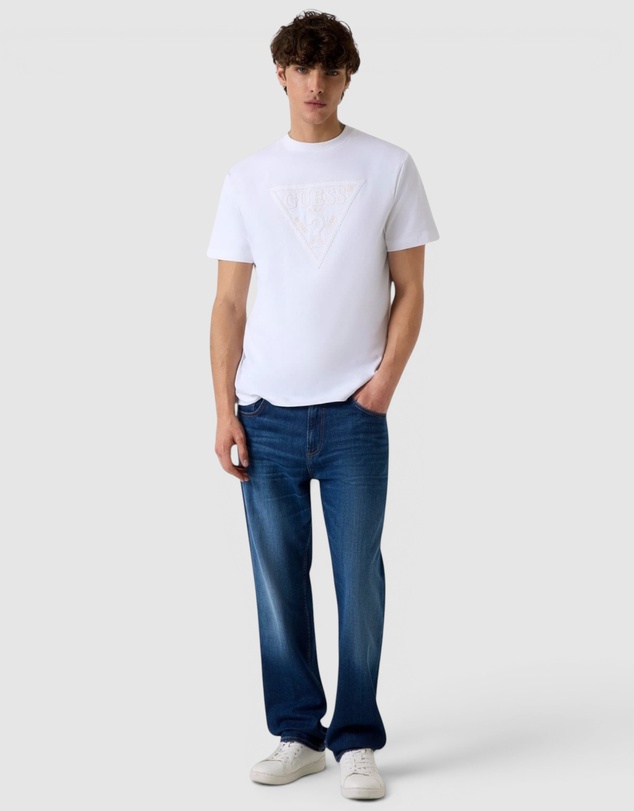 GUESS - Short Sleeve Triangle Stitchings T-Shirt