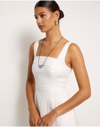 AERE - Kaili Linen Square Neck Maxi Dress