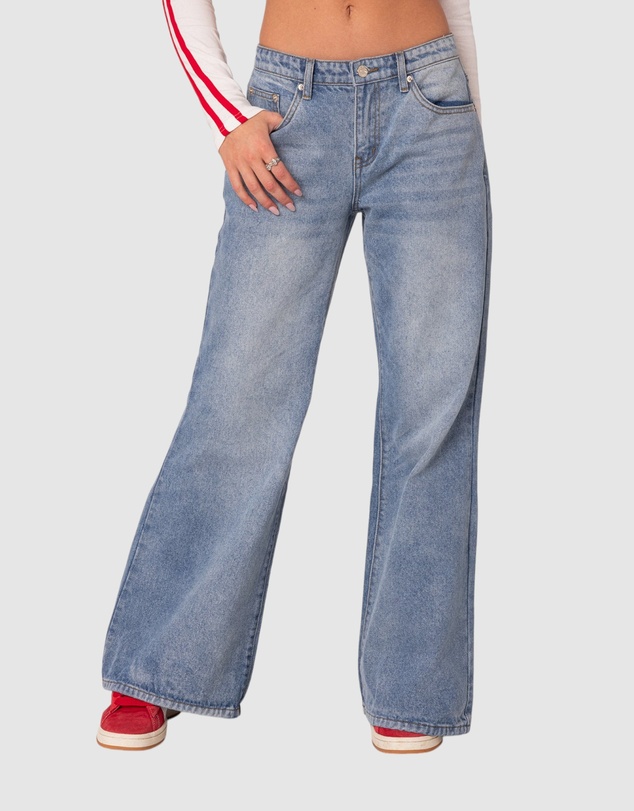 EDIKTED - Low Rise Wide Leg Jeans