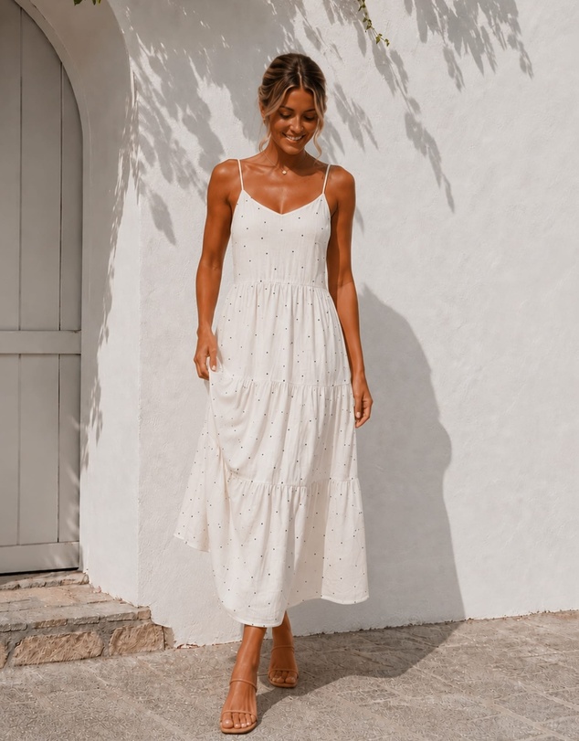 Esther & Co - Sona Dress - Oatmeal Spot