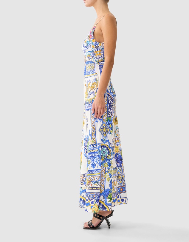 Camilla - V Neck Full Length Bias Slip Dress