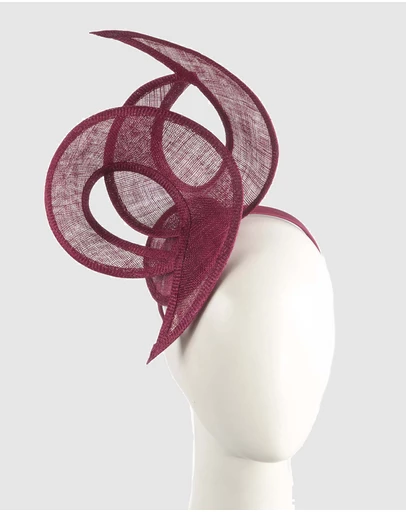 Max Alexander - Wine Sinamay Racing Fascinator