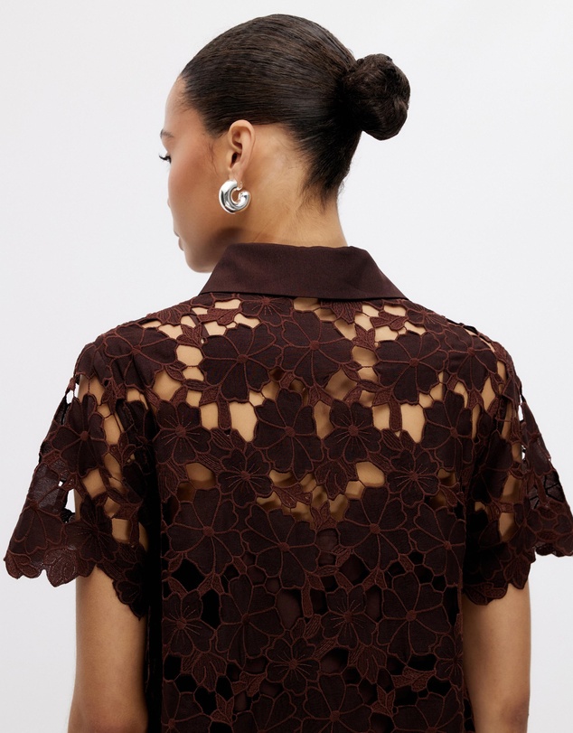 Minima Esenciales - Maeve Embroidered Mini Shirt Dress
