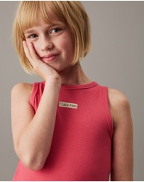 Calvin Klein Jeans - Girls Slim Ribbed Sleeveless Dress