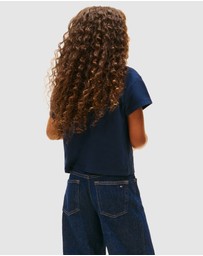 Tommy Hilfiger - Heart Embroidery Logo Jersey T-Shirt - Teens