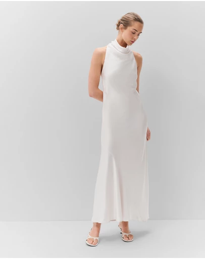UNISON - Satin Halter Maxi Dress