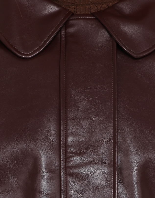 Petal & Pup - Haylie Crop Faux Leather Jacket - Burgundy