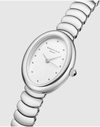 Rosefield - Ovale White Matte Silver-Tone Bracelet Watch