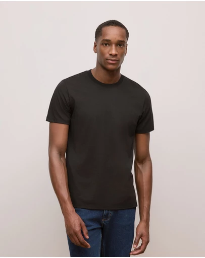 Trenery - Cotton Jersey Crew T-shirt in Black