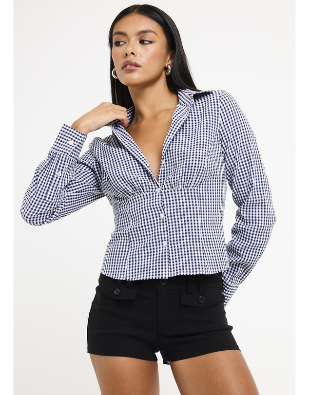 Alice In The Eve - Isha Check Button Down Long Sleeve Shirt