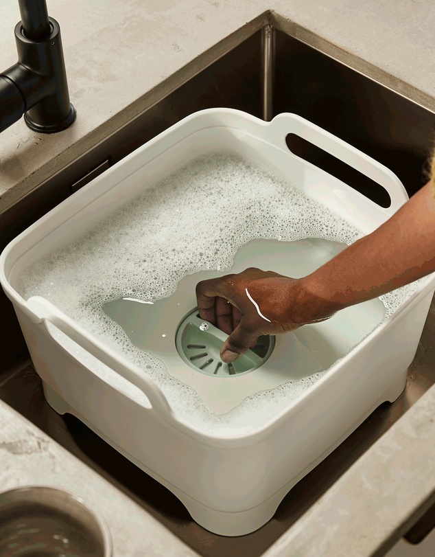 Joseph Joseph - Wash&Drain™ Washing-up Bowl (Light Stone/Sage)