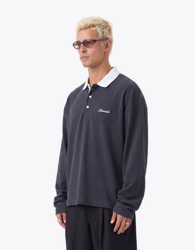Zanerobe - Box Crop Rugby Shirt Navy White