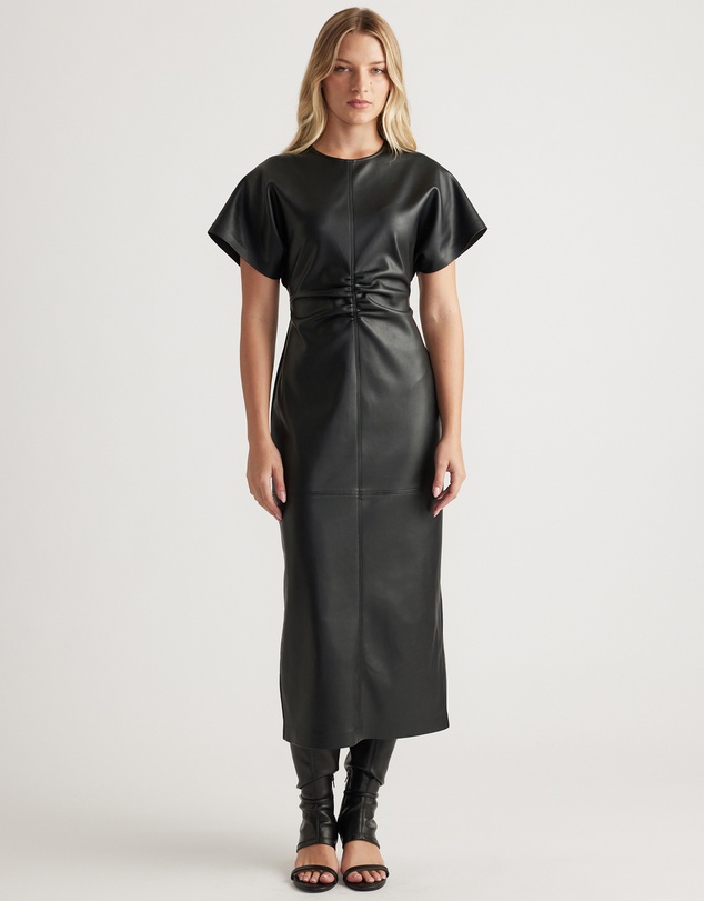Decjuba - Paige Faux Leather Midi Dress