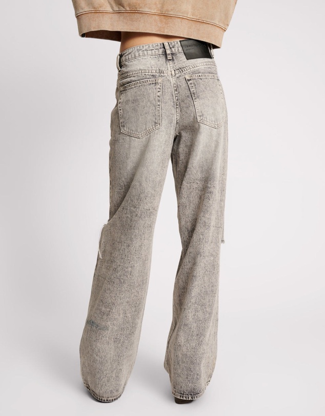 ONE TEASPOON - Smoke Jackson Mid Waist Wide Leg Jeans