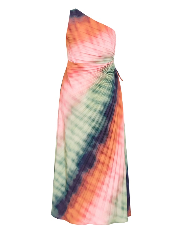 City Chic - Aliza Sunset Ombre Print Pleat Maxi Dress