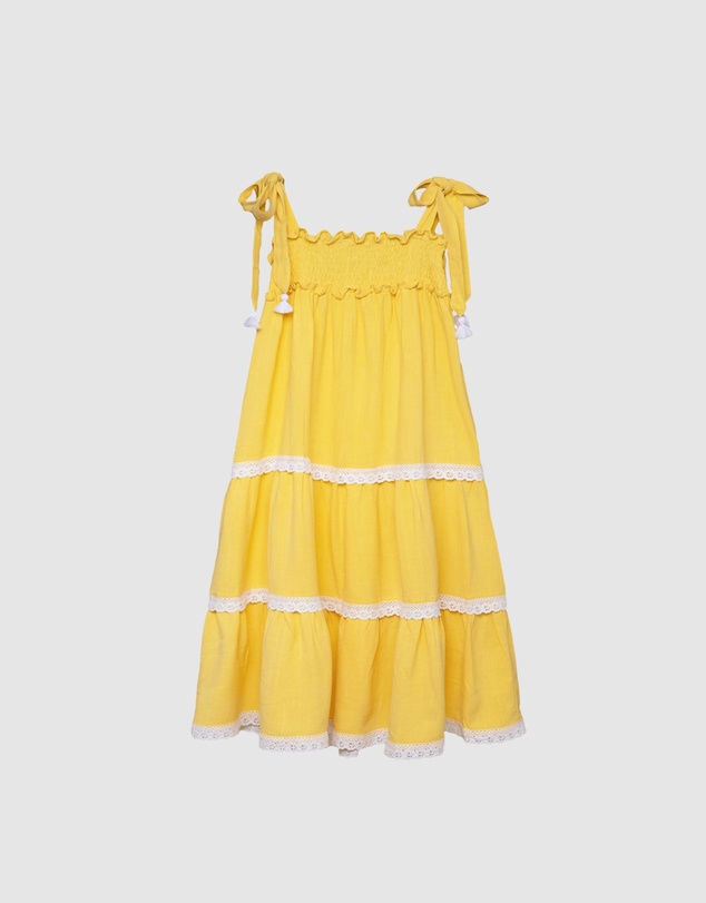 Olga Valentine - Tiered Dress Lemon