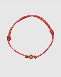 Nialaya Jewellery - Red String Bracelet With Gold