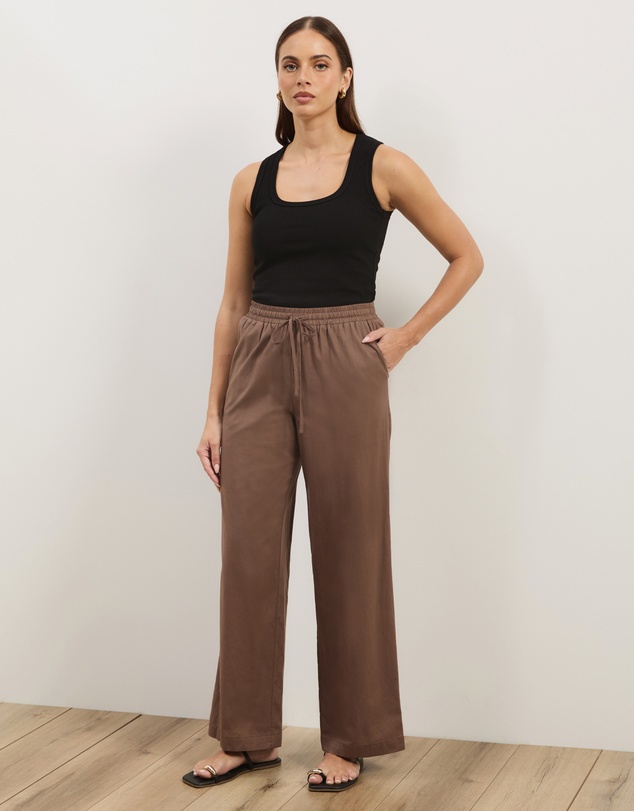 Atmos&Here - Elis Cotton Pants With Drawstring Detail At Waist