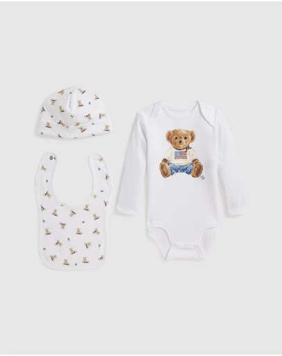 Polo Ralph Lauren - Polo Bear Cotton 3-Piece Gift Set - Babies