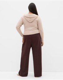 City Chic - Kayla Hooded Zip Through Knit Cardigan