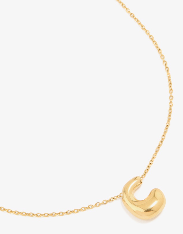 Lovisa - Waterproof Gold Plated Stainless Steel Large Bubble Letter C Necklace