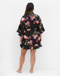 City Chic - Plus size Arcadia Short Kimono - black